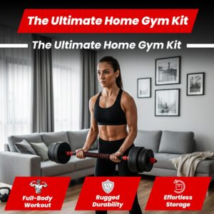 Adjustable Dumbbells Set-Non Slip Dumbbell Weight Set 22/44/66/88 Lb for Home Gym, Free Weights Dumbbells Set-All in One Dumbell Set & Barbell Combo-Adjustable Weights Set-Dumb Bells for Men & Women