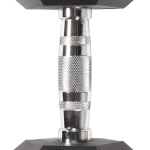 Fitvids Sporzon! Rubber Encased Hex Dumbbell, Single, Black