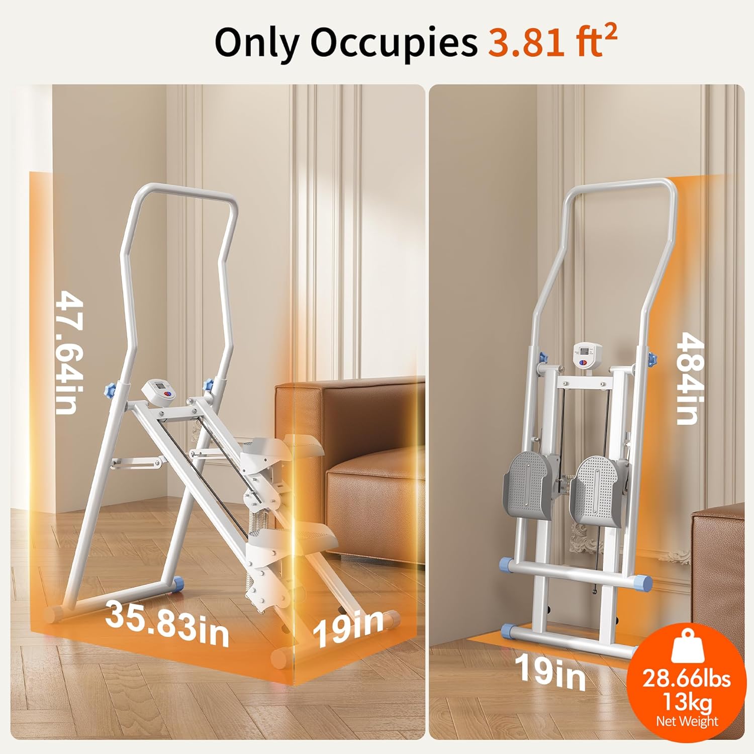 MOMODA Stair Stepper Resistance Adjustable Folding Vertical Climber Machine for Home Gym Full-Body Workout - Image 9