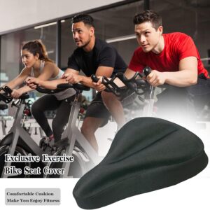 Gel Bike Seat Cover Padded Bicycle Saddle Covers for Women & Men, Most Comfortable Exercise Bike Seat Cushion Cover, Soft for Spin Indoor Outdoor Cycling Class Mountain Stationary Bikes