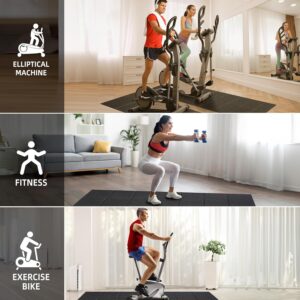 Treadmill Mat, 7’x3’/6’x3’/6’x2.5’/5.6’x2’/4’x2′, 6mm Thick Exercise Equipment Gym Mat for Hardwood FloorCarpet, Compatible with Peloton Bike, Indoor Spin Bike, Elliptical