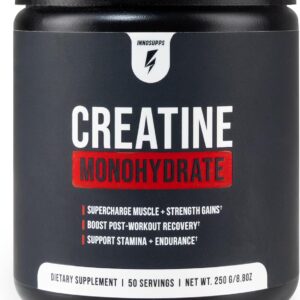 InnoSupps Creatine Monohydrate Powder – Pure Micronized Creatine Powder for Strength, Muscle Growth & Recovery – Doctor-Trusted, No Fillers, Unflavored (50 Servings)
