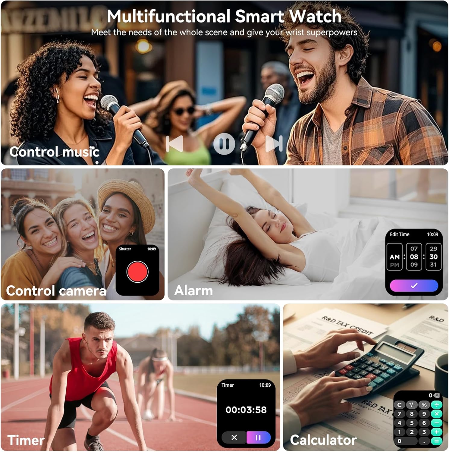 Smart Watch for Men Women, 1.83" HD Touchsreen, Bluetooth Calling, 5 ATM Water-Resistance, 130+ Sports Modes, Health, Fitness & Sleep Tracker, Timer, Fitness Watch for Android/iOS, Blue - Image 6