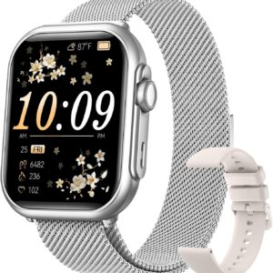 1.83″ HD Smart Watch, 30 Days Battery Life, Sleep/Heart Rate/SpO2/Blood Pressure Monitor, Calls/Messages/Notifications, 5ATM 110+ Sports Modes Fitness Tracker Watch, for Women & Men/ Android & iPhone