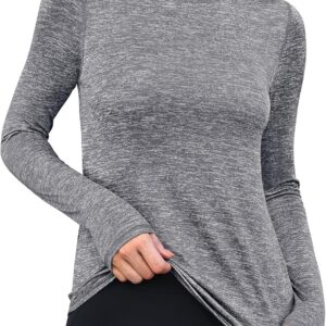 ANRABESS Womens Long Sleeve Workout Quick Dry Fitted Yoga Gym Athletic Shirts