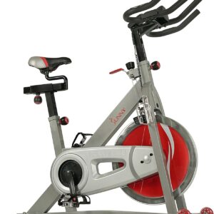 Sunny Health & Fitness Stationary Exercise Bike Machine w/ Adjustable Cushion Seat & Multi-Grip Handlebar, Indoor Cycling Equipment for Home Cardio Training, Optional Magnetic or Friction Resistance