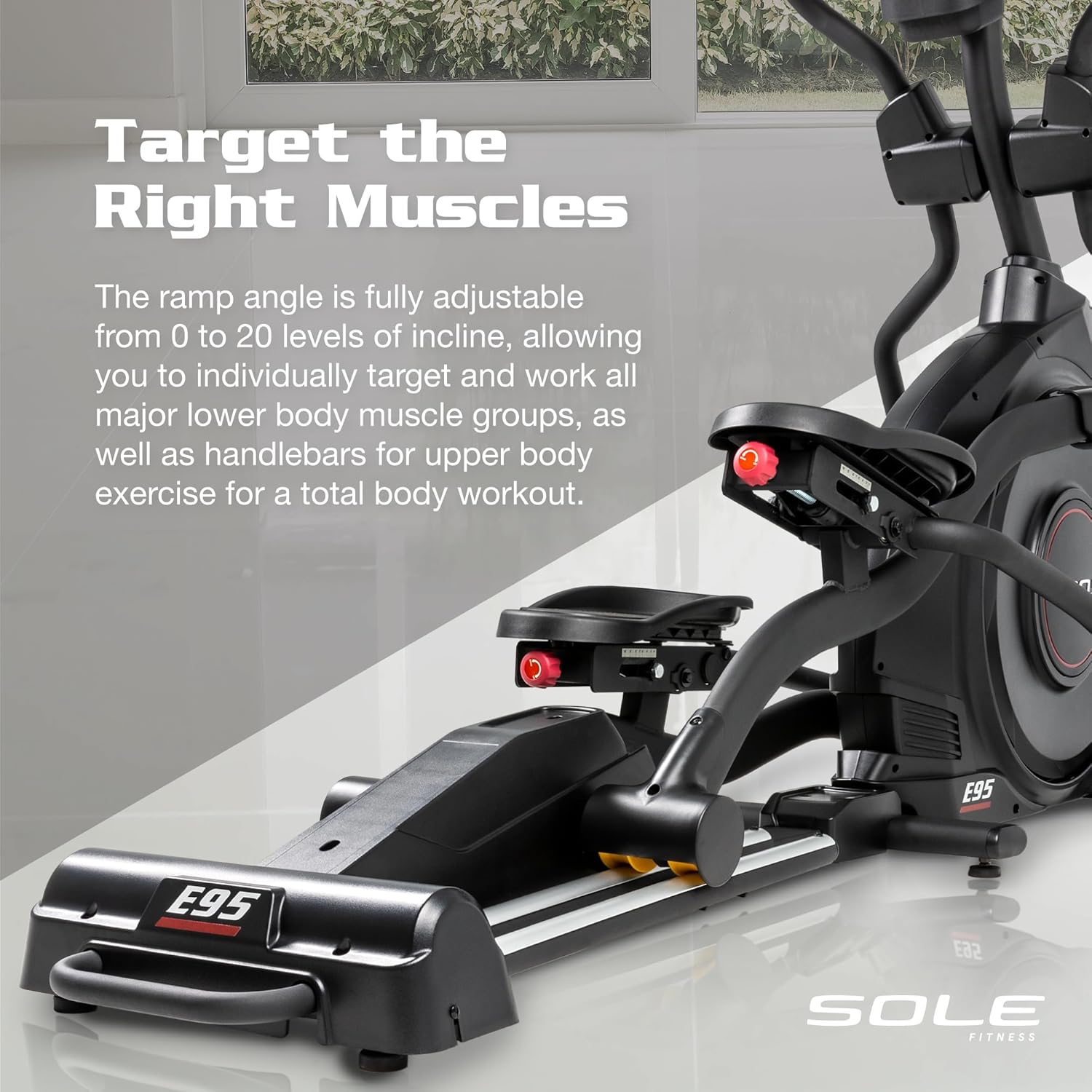 SOLE Fitness Elliptical Exercise Machines, Models E25, E35, E95, E95S, E98, Elliptical Machines for Home Use, Home Exercise Equipment for Cardio Training, Work from Home Fitness Stepper Machine - Image 4