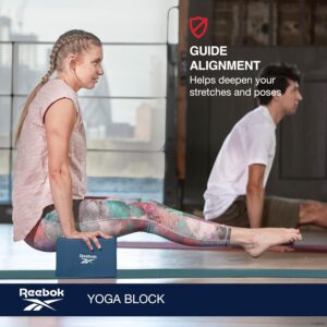 Reebok Solid Yoga Block, 4” x 6” x 9” Yoga Brick with Lightweight Support for Flexibility, Balance & Alignment, Portable Foam Block for Fitness, Home Workout, Stretching & More