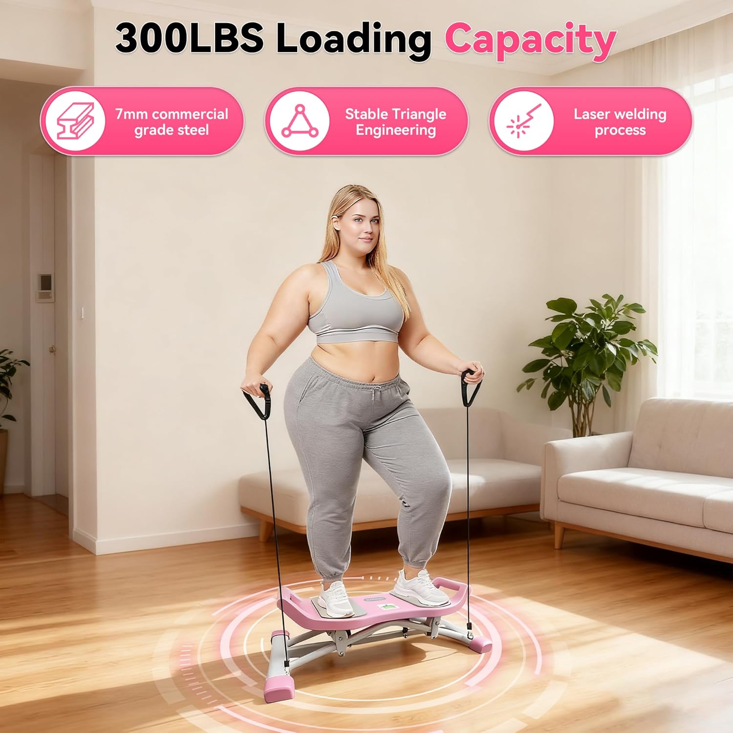 EPHESPORT Upgraded Slide Steppers for Exercise at Home, Balance Board, Wobble Board with Resistance Bands, Portable Ski Balancing Machine Featuring LCD Monitor, Full Body Cardio Workout Equipment - Image 6
