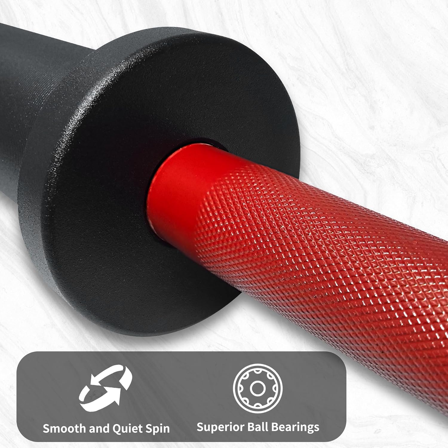 16" Olympic Dumbbell Handle, Loadable Dumbbells for 2-inch Olympic Weight Plates, Dumbbell Bar for Home Gym Strength Training, 2 Pair of Spring Collars Included - Image 3