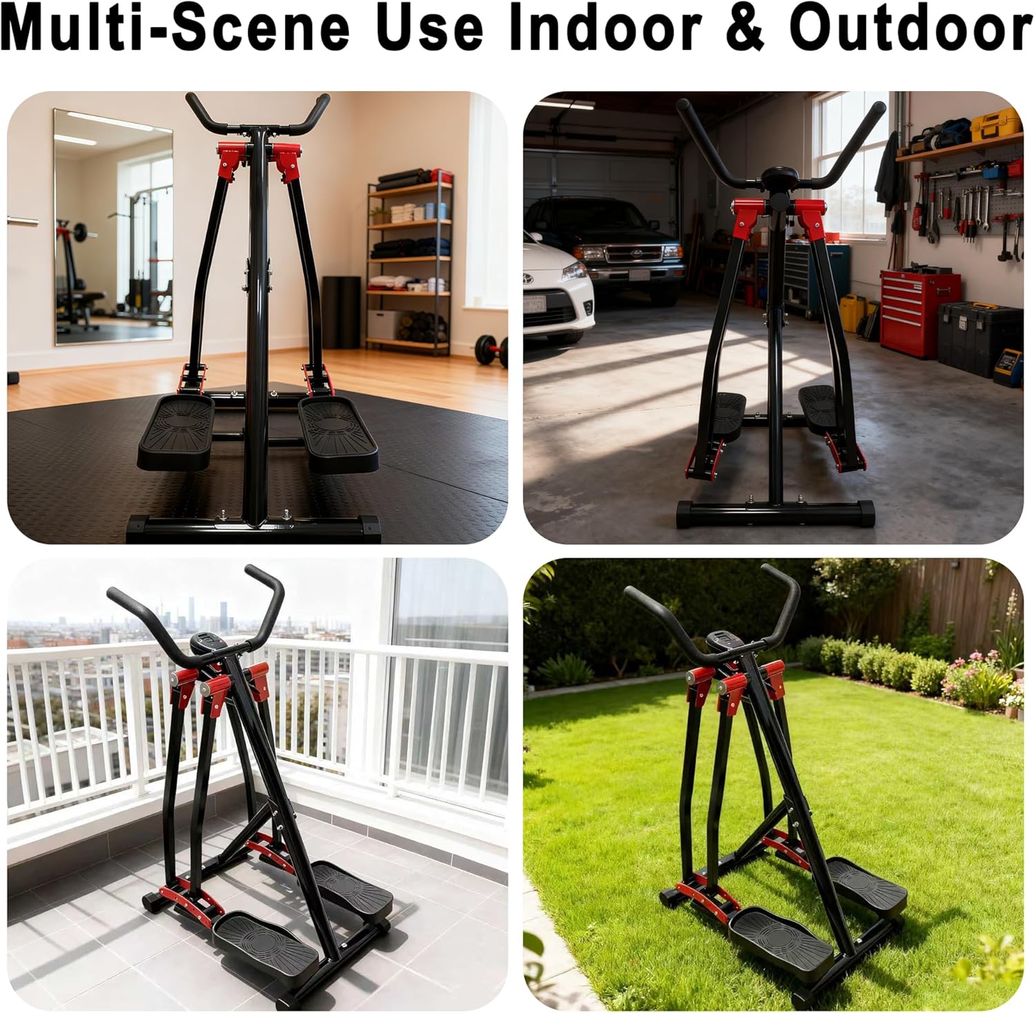 KINMAC Air Walking Elliptical Exercise Machine - Foldable Low-Impact Cardio Trainer with LCD Monitor, Extended Stride & Non-Slip Pedals for Home Gym - Image 7