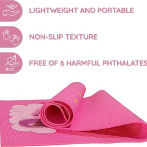 Abtech Kids Yoga Mat Set – Comfortable Dinosaur Kid Yoga Mat Boy with 12 Yoga Cards, Storage Bag, Beige Play Mat Thick for Gymnastics Mat, Exercise Mat, No-Toxic and Non-Slip for Ages 3-12