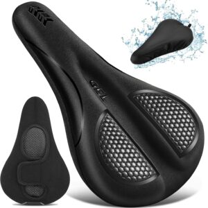 Bike Seat Cushion Gel Padded Bike Seat Cover Extra Soft Comfy for Men Women Comfort,with Peloton Stationary, Exercise, Mountain Bikes, Road & Electric