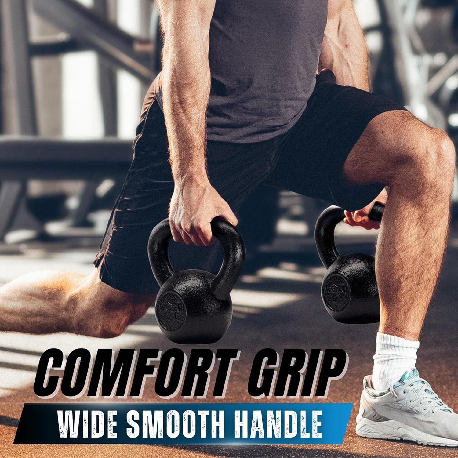 Yes4All Cast Iron Kettlebell, Strength Training Kettlebells 5-80 Lb (5,10,15,20,25,30,35,40,45,50,60,70,80 Lb) for Full Body Workout, Push up, Strength Training - Single & Kettlebell Set of 2 for Men - Image 4