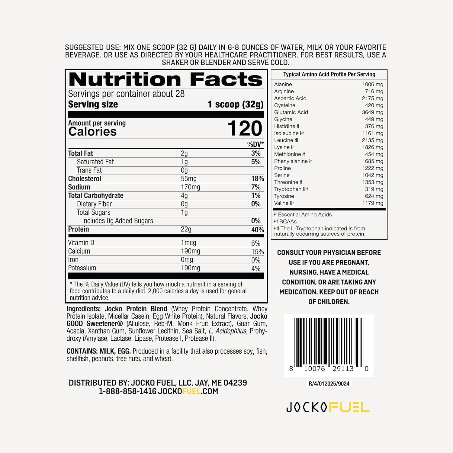 Jocko Fuel Mölk Whey Protein Powder 22g Low Sugar Monk Fruit Blend - Muscle Recovery & Growth, Packaging May Vary (28 Servings, Banana Cream) - Image 3