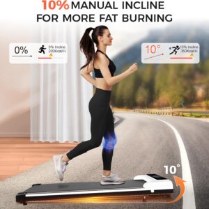GTRACING Walking Pad, Under Desk Treadmill with Incline for Home, Portable Treadmill with Remote Control LED Display, 2.5 HP Quiet Walking treadmills with APP Shock Absorption Design, 300 Lbs Capacity