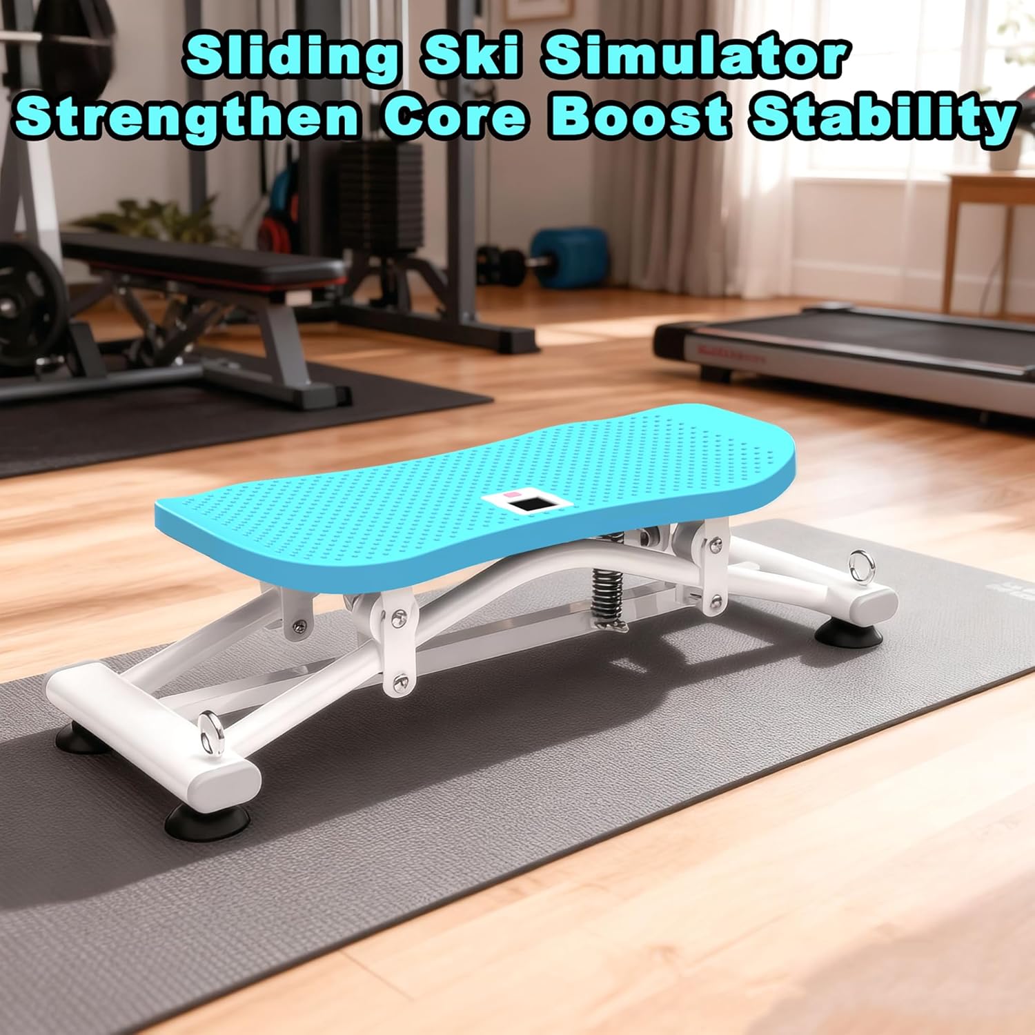 KINMAC Indoor Ski Simulator with Resistance Bands - Balance Board Home Gym Sliding Machine for Full-Body Cardio, Non-Slip Base, Core & Leg Workout Trainer - Image 3