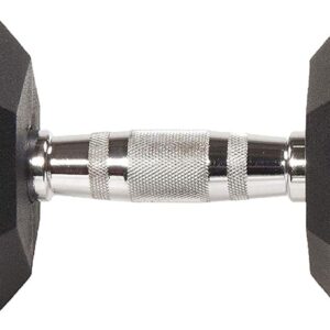 Fitvids Sporzon! Rubber Encased Hex Dumbbell, Single, Black