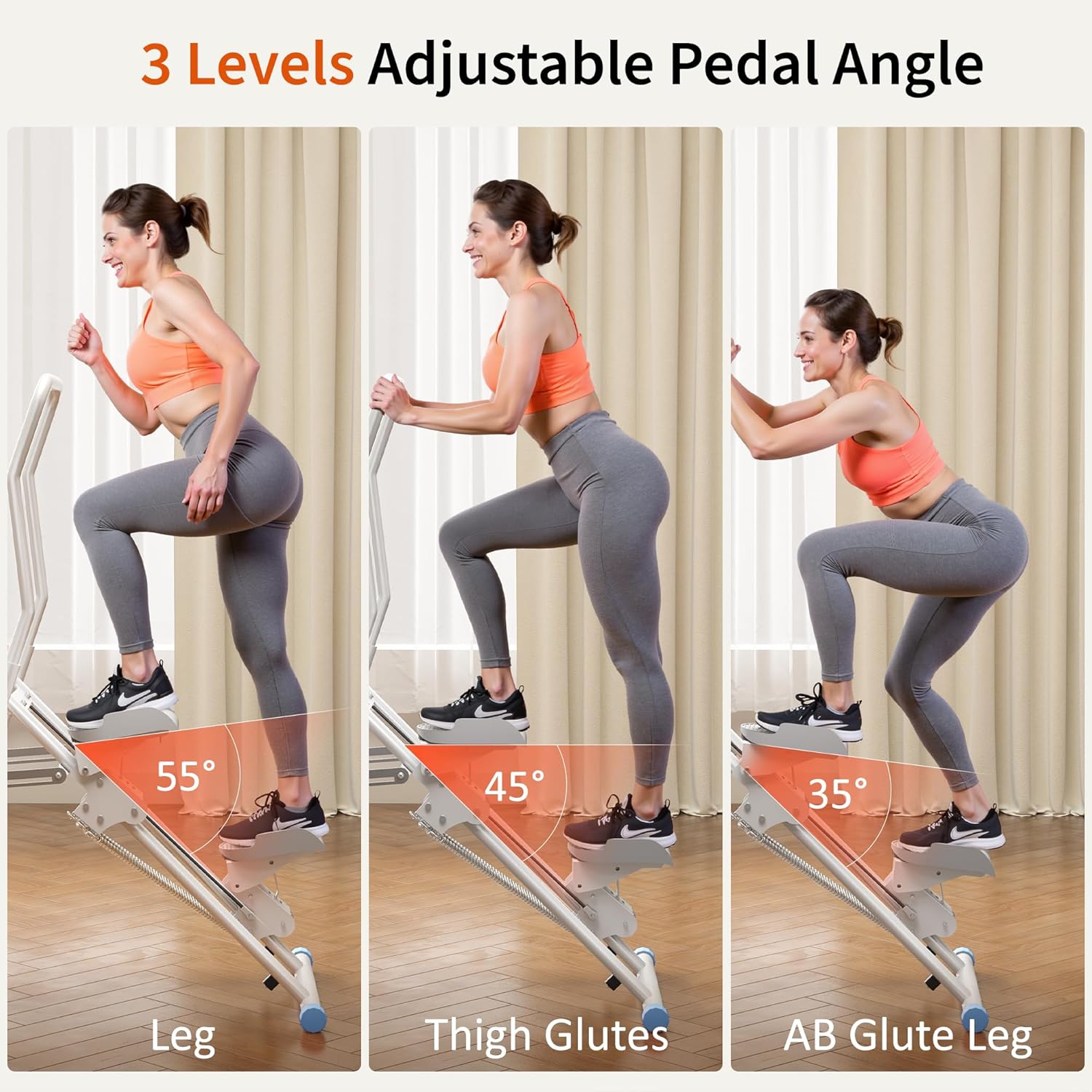 MOMODA Stair Stepper Resistance Adjustable Folding Vertical Climber Machine for Home Gym Full-Body Workout - Image 7