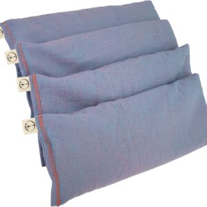 Pack of (4) Unscented Organic Flax Seed Eye Pillows – 4 x 8.5 – Soft & Soothing Cotton – soothing relaxing – purple lilac amethyst