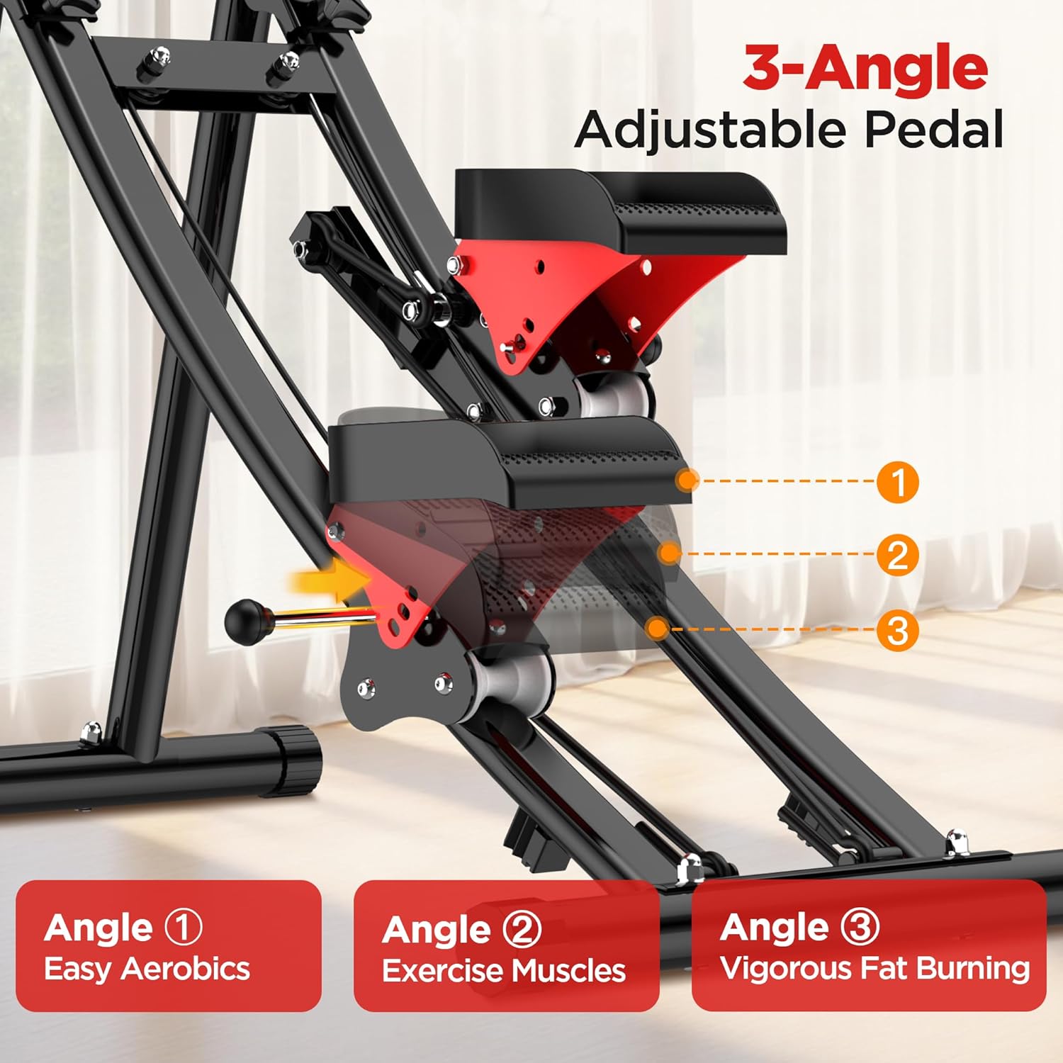 Stair Stepper for Home Gym, Folding Stair Climber for Full Body Workout with Adjustable Handlebar & Pedals, Compact Vertical Climber Cardio Exercise Machine for Women & Men - Image 8