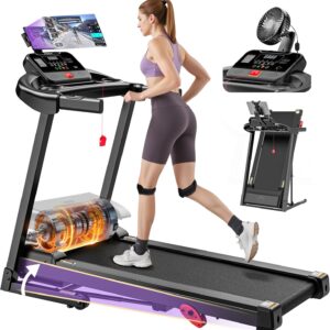 Incline Treadmill for Home 400 lbs Capacity, Folding Treadmill with APP Control, 15% Auto Incline or 6% Manual Incline, 7.5MPH or 10MPH, 16” or 18” Wide Belt, Safety Handrail, 64 Programs