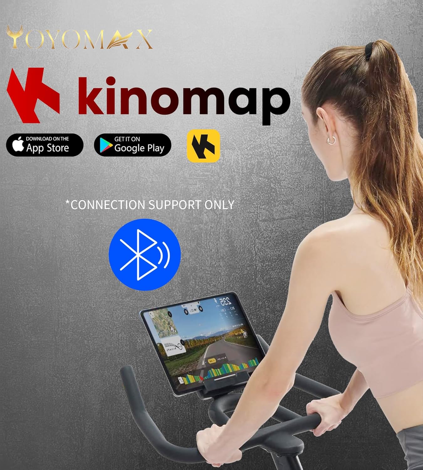 yoyomax Exercise Bike, Indoor Cycling Bike/Magnetic Stationary Bike - Fitness Stationary Bicycle Machine with Comfortable Seat Cushion & Digital Display with Pulse - Image 4