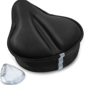 Bike Seat Cushion, Gel Seats Cover, Bicycle Covers, Bike Seat Cushion for Women Men Comfort Compatible, Suitable for Outdoor and Indoor (11×10 inch)