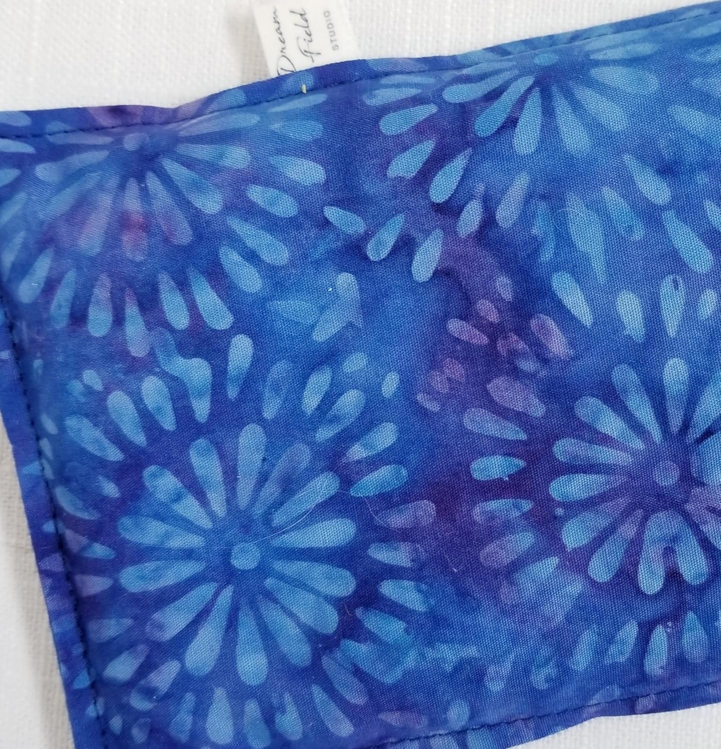 Eucalyptus Eye Pillow - Hot or Cold Use - Handmade Weighted Bag, 4" x 10" Size, Sinus and Migraine, Relaxation - Deep Blue Batik - Image 5