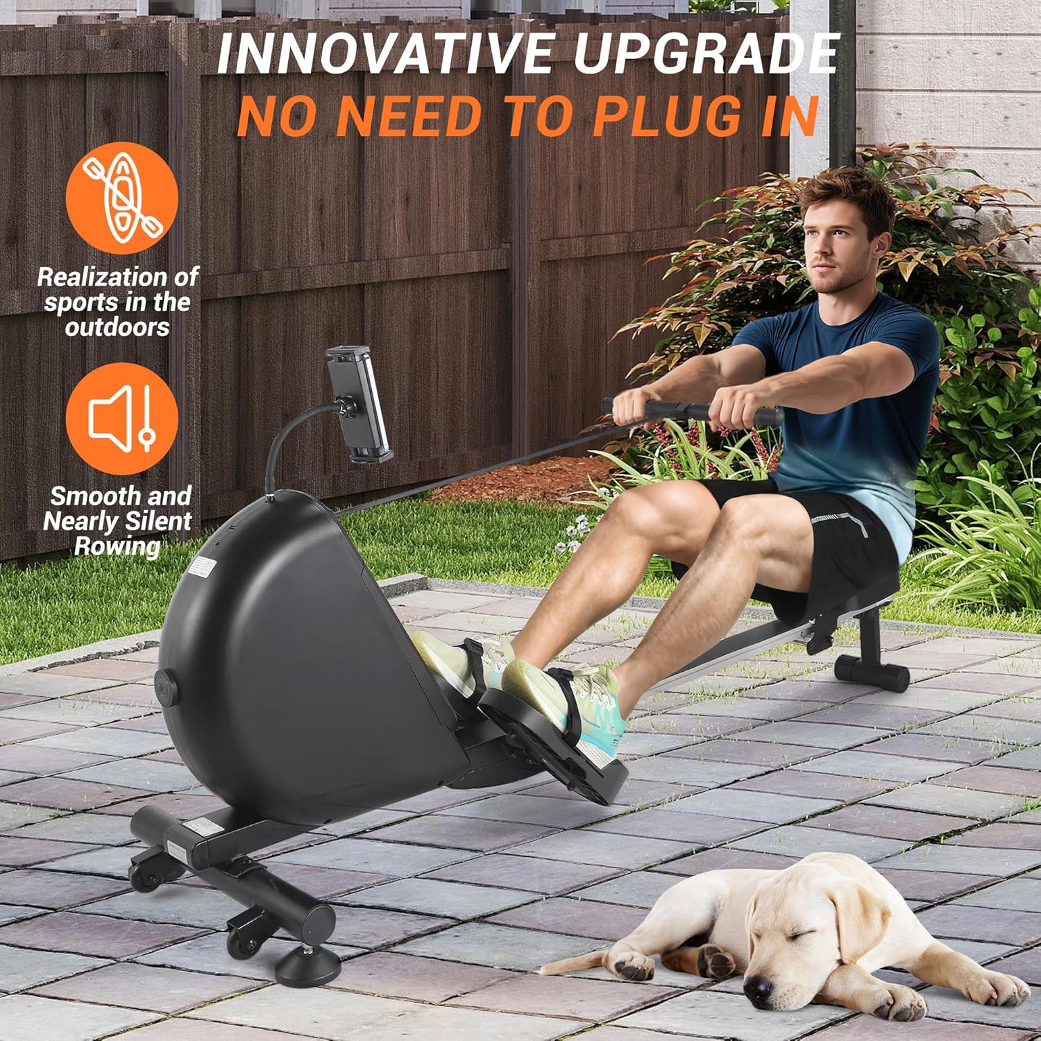 Home Water Rowing Machine - 380 LBS Weight Capacity. Digital Monitor Tracks Workout Data, Ergonomic Seat Ensures Comfort. App-Enabled for Guided Training - Image 6