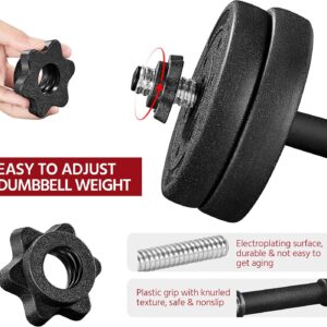 Yaheetech Adjustable Dumbbells Weight Set Dumbbell Weights Exercise & Fitness Equipment w/ 4 Spinlock Collars for Women & Men Home Gym Strength Training