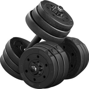 Yaheetech Adjustable Dumbbells Weight Set Dumbbell Weights Exercise & Fitness Equipment w/ 4 Spinlock Collars for Women & Men Home Gym Strength Training
