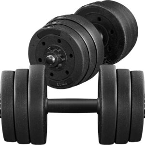 Topeakmart 44lb/66LB Adjustable Dumbbell Weight Set Strength Training Equipment for Women & Men in Home Gym Muscle Body Training