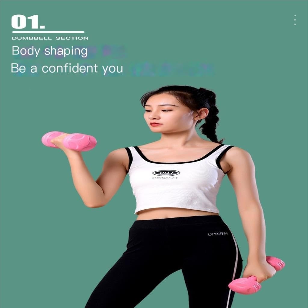Dumbells Dumbbells For Women And Men Fitness Home Equipment Yoga Exercise Arm Muscle Plastic Coated Dumbbells Aerobics Dumbell Set - Image 8