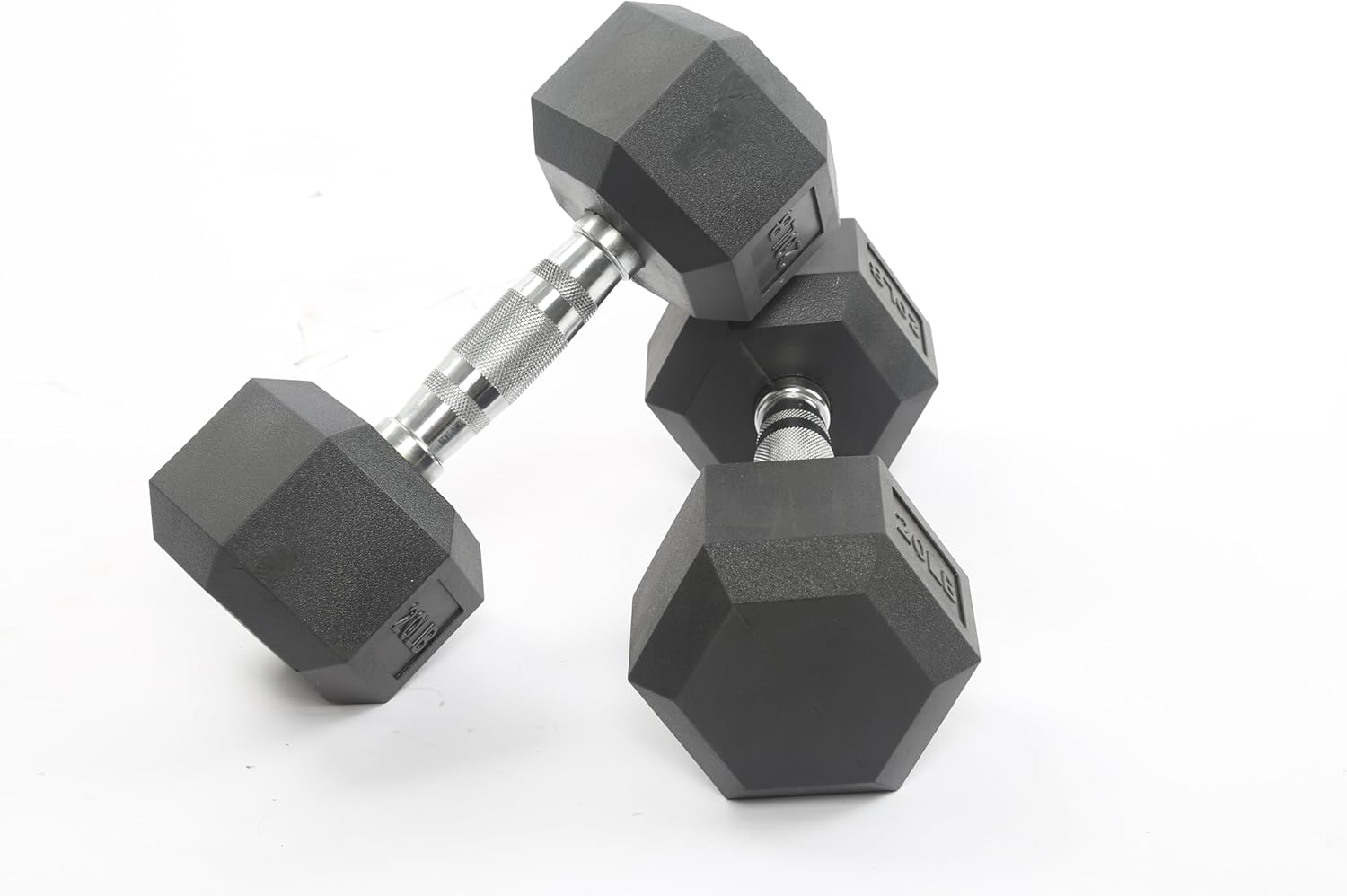 GAOMON Hex Dumbbell Set - Rubber & PEV Coated Free Weights with Non-Slip Anti-Roll Handles for Strength Training (Unisex Home Gym Exercise Equipment)