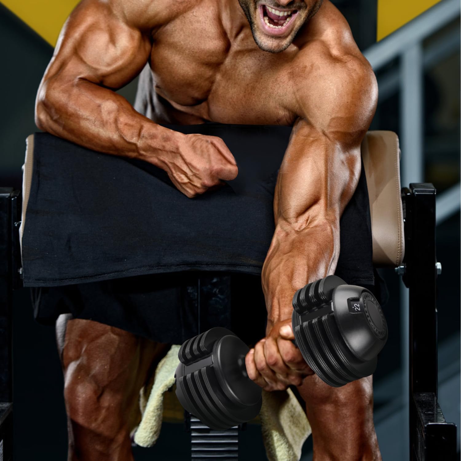52LBS Adjustable Rubber Coated Dumbbell - Image 8
