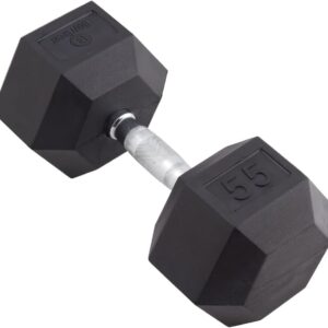 Body Sport Rubber Encased Hex Dumbbell Weight, Single – Dumbbells for Exercises – Strength Training Equipment – Home Gym Accessories – Weight Training