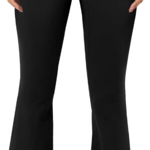Women’s Yoga Pants V Crossover Flare Leggings with Pockets Flared Bootcut Bell Bottoms Workout Pants Gym