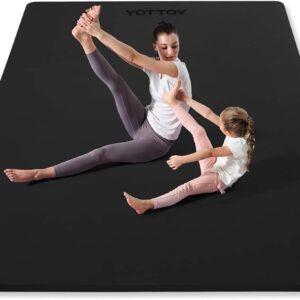 YOTTOY Large Yoga Mat (75 * 52 * 1/2inch),Extra Wide TPE Exercise Mat,Non-Slip Workout Mat for Pilates, Fitness, Barefoot, Home Gym Studio with Strap and Towel