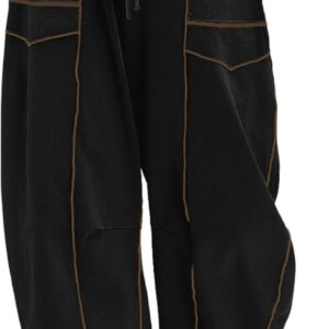 UNIANKIYA Womens Barrel Sweatpants Baggy Pants Wide Leg Sweat Pants Lounge Trousers with Pockets Casual Fall Clothes