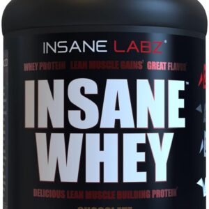 Insane Labz Insane Whey,100% Muscle Building Whey Protein, Post Workout, BCAA Amino Profile, Mass Gainer, Meal Replacement, 5lbs, 60 Srvgs, (Chocolate)