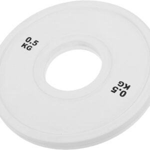 Weight Plates for Strength Training 0.5kg White Rubber Coated Dumbbell Plates Barbell Accessories Home Gym Equipment for Men and Women