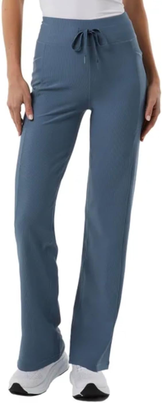 32 Degrees Cool Women's High Rise Ribbed Active Yoga Semi-Flare Pant