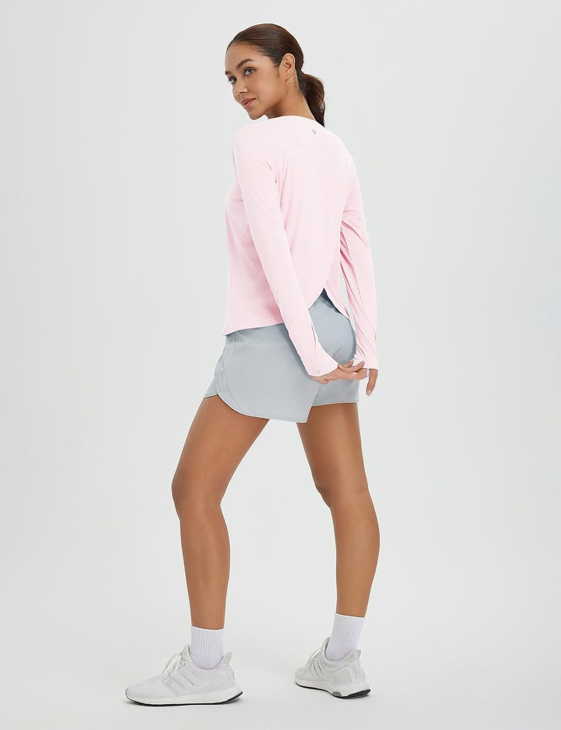 baleaf Women's Long Sleeve Workout Tops Athletic Shirts Split Back Running Gym Quick Dry Sun Protection UPF 50+ - Image 4