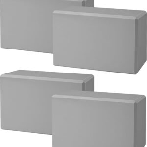 Yoga Block 4 Pack, Supportive Latex-Free EVA Foam, Soft Exercise Blocks Non-Slip Surface with Beveled Edges, Yoga Essentials for Stability, Balance, Deepen Stretches