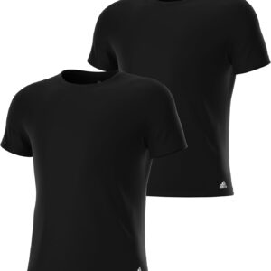 Adidas Mens T-Shirts (2-Pack) – Stretch Cotton Crew Neck Undershirt, Soft Breathable Fitted Base Layer