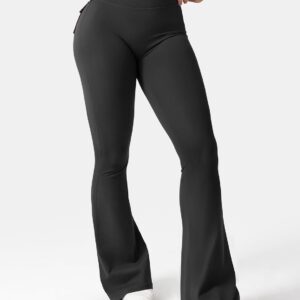 YEOREO CoreFlex Flare Leggings with Pockets for Women Scrunch Workout Leggings Butt Lifting Gym Yoga Pants