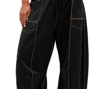 UNIANKIYA Womens Barrel Sweatpants Baggy Pants Wide Leg Sweat Pants Lounge Trousers with Pockets Casual Fall Clothes