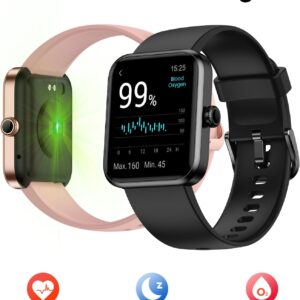 Fitness Tracker Watch, Step Tracker with Heart Rate, Blood Oxygen Sleep Monitor, 5ATM Waterproof Pedometer, Step Calorie Counter, Health Fitness Watch for Sports, Activity Tracker for Women Men