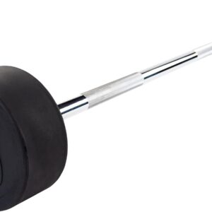 Body-Solid (SBB80) Rubber Coated Fixed Weights Straight Barbell Bar for Weightlifting Exercise Bodybuilding Strength Training, 80lb (Midnight Black)